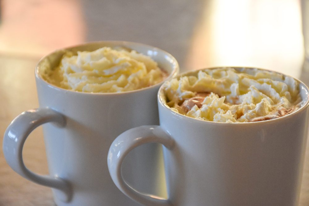 Two hot chocolate mugs