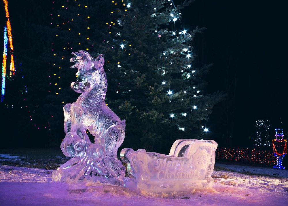 Reindeer ice sculpture