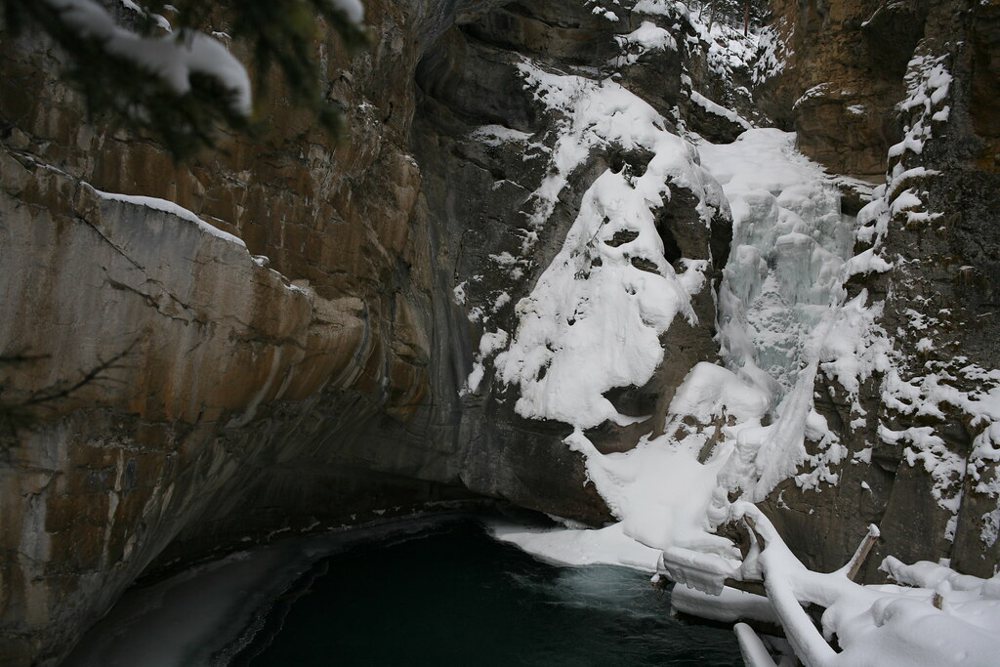 Frozen Waterfall - Johnston Canyon Lower Falls