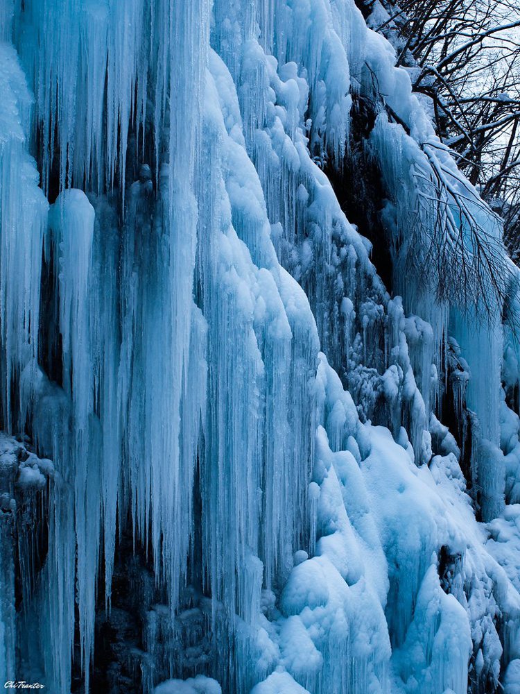 Frozen waterfall, Japanese Alps [celebrating my 100th photo on Flickr] #Winter