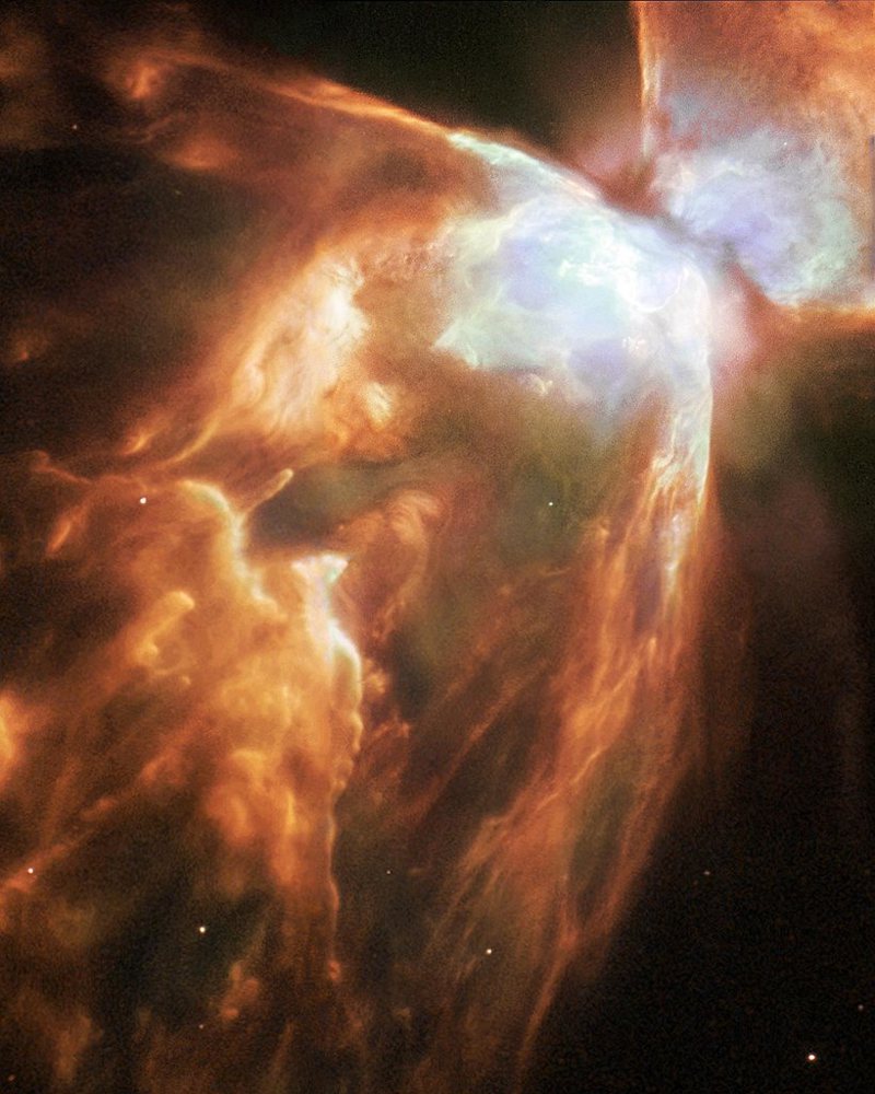 Dying Star Shrouded by a Blanket of Hailstones Forms the Bug Nebula