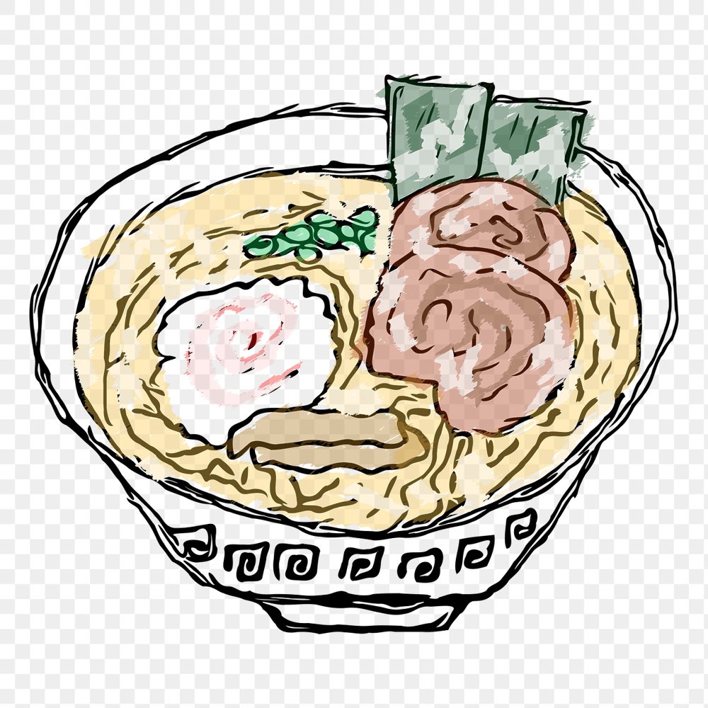 Ramen noodle bowl png sticker