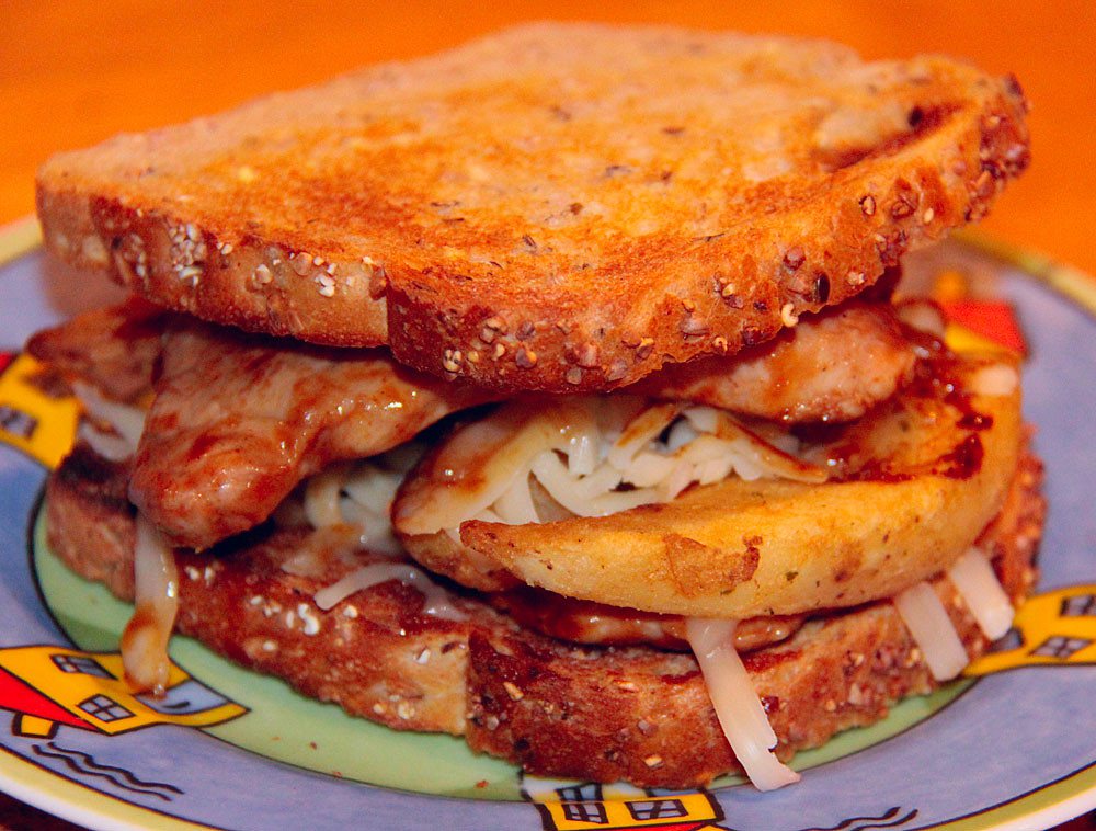 bbq grilled porkchop sandwich