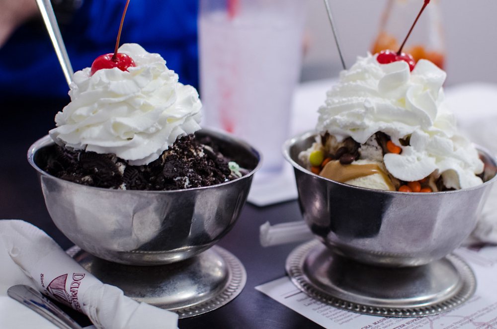 Ice cream sundaes from Dumsers