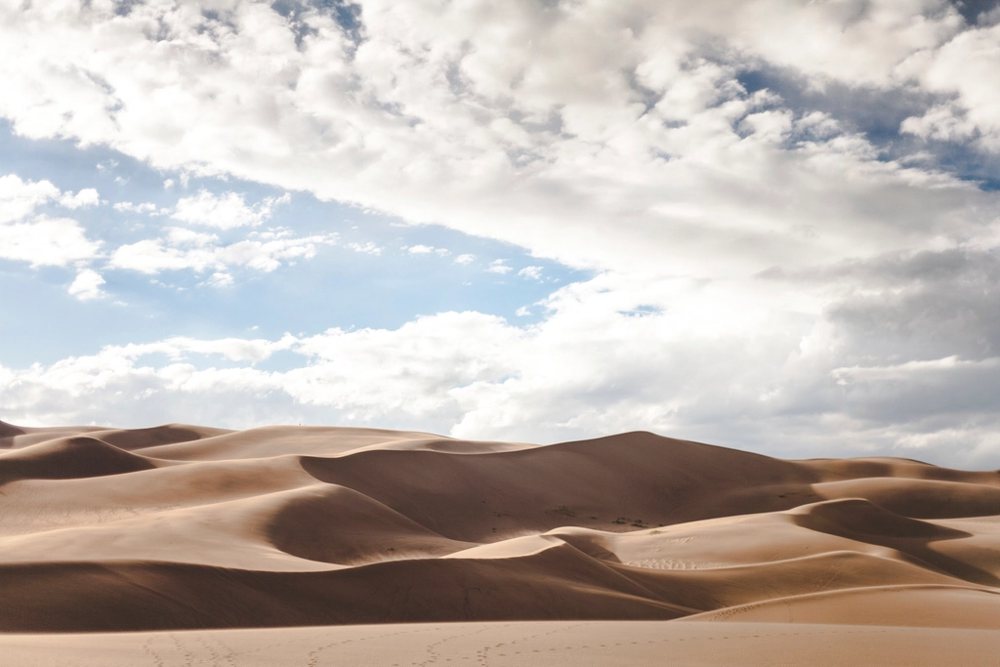 Rolling desert sand dunes sunny