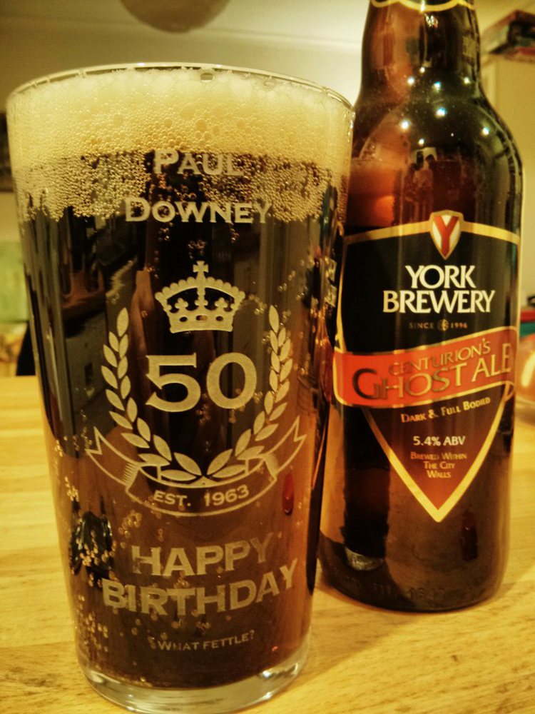 Birthday beer in my birthday beer glass