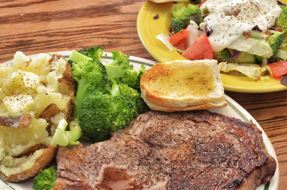 Mmm... ribeye and baked potato