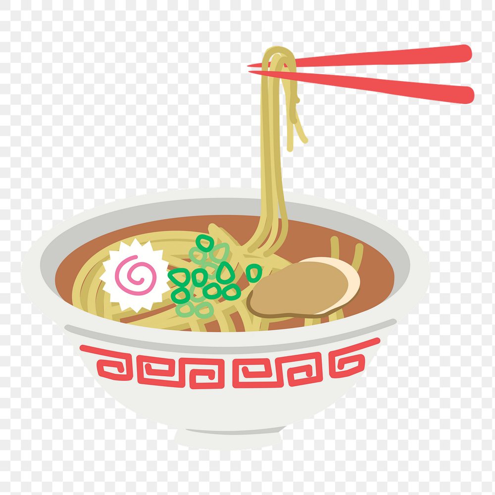 Ramen noodle bowl png sticker