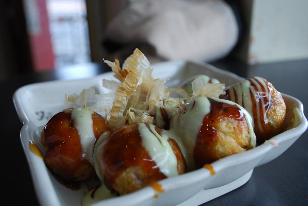 Takoyaki with wasabi mayonaise - Cafe Uzu AUD5 for 6