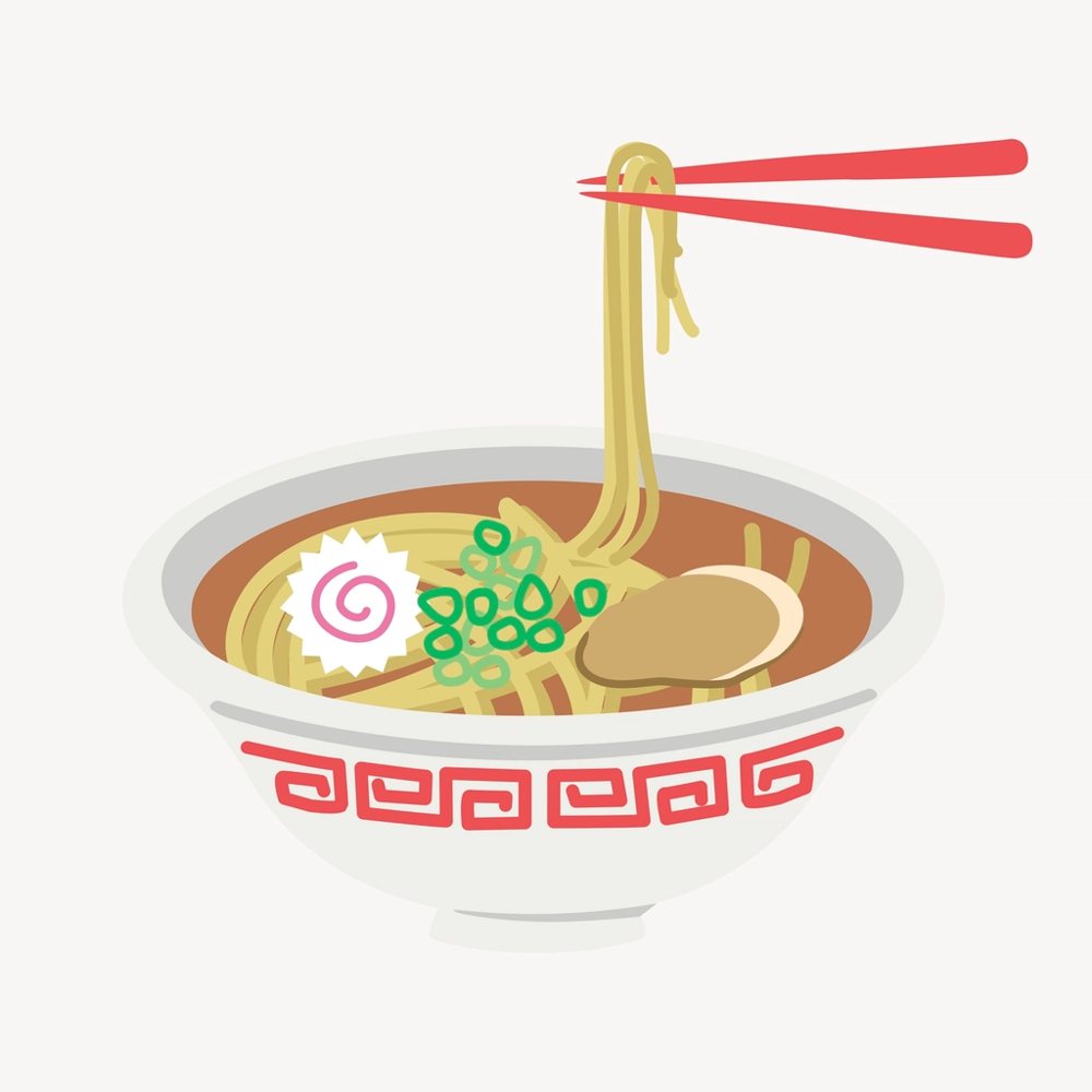 Ramen noodle bowl clipart, Japanese