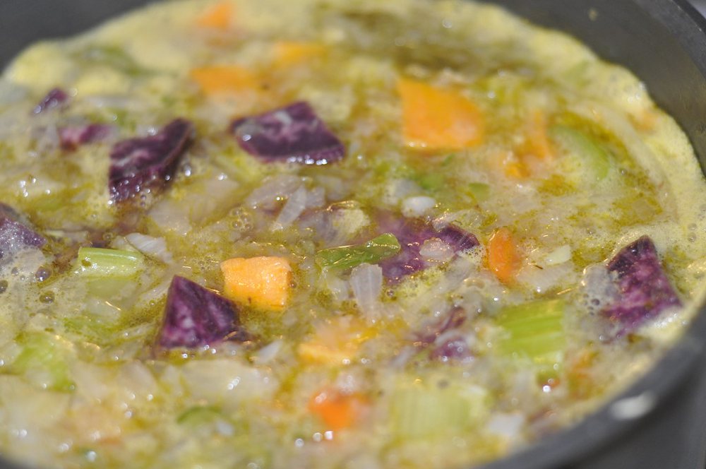 Sweet Potato, Spinach and Jalapeno Soup