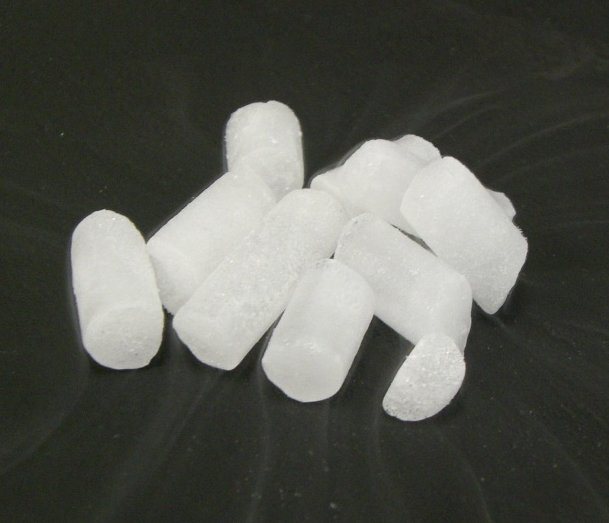 Dry Ice Pellets Subliming